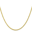 10K Yellow Gold 2.25 mm Rope Chain Necklace, Polished