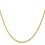10K Yellow Gold 2.25 mm Rope Chain Necklace, Polished
