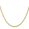 10K Yellow Gold 2.75 mm Rope Chain Necklace, Polished