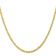 10K Yellow Gold 3 mm Rope Chain Necklace, Polished