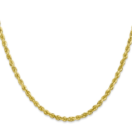 10K Yellow Gold 3.35 mm Rope Chain Necklace, Polished