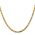 10K Yellow Gold 4 mm Rope Chain Necklace, Polished