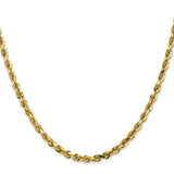 10K Yellow Gold 4 mm Rope Chain Necklace, Polished