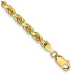 10K Yellow Gold 4 mm Rope Chain Bracelet, Polished