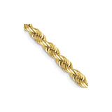 10K Yellow Gold 4 mm Rope Chain Necklace, Polished detail view