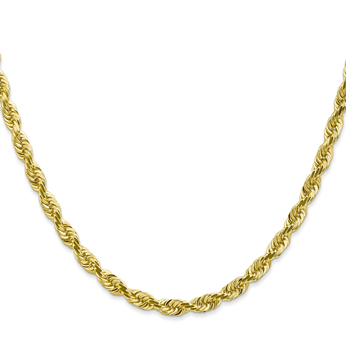 10K Yellow Gold 4.5 mm Rope Chain Necklace, Polished