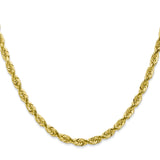 10K Yellow Gold 4.5 mm Rope Chain Necklace, Polished