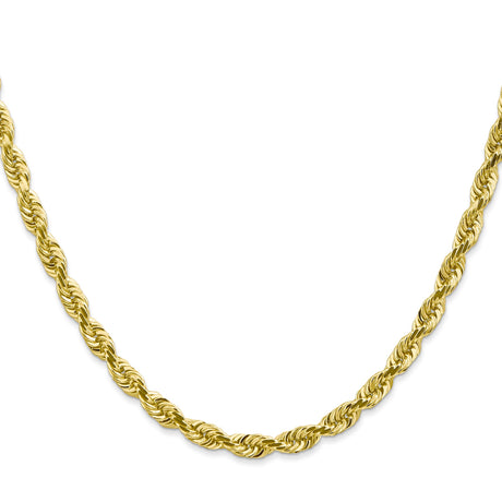10K Yellow Gold 4.5 mm Rope Chain Necklace, Polished