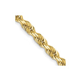 10K Yellow Gold 4.5 mm Rope Chain Necklace, Polished detail view