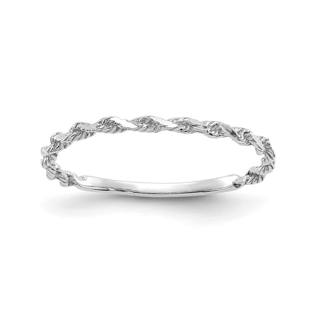 10k White Gold Diamond Cut wedding band ring