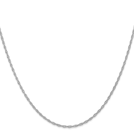 14K White Gold 1.35 mm Polished Chain Necklace, Solid