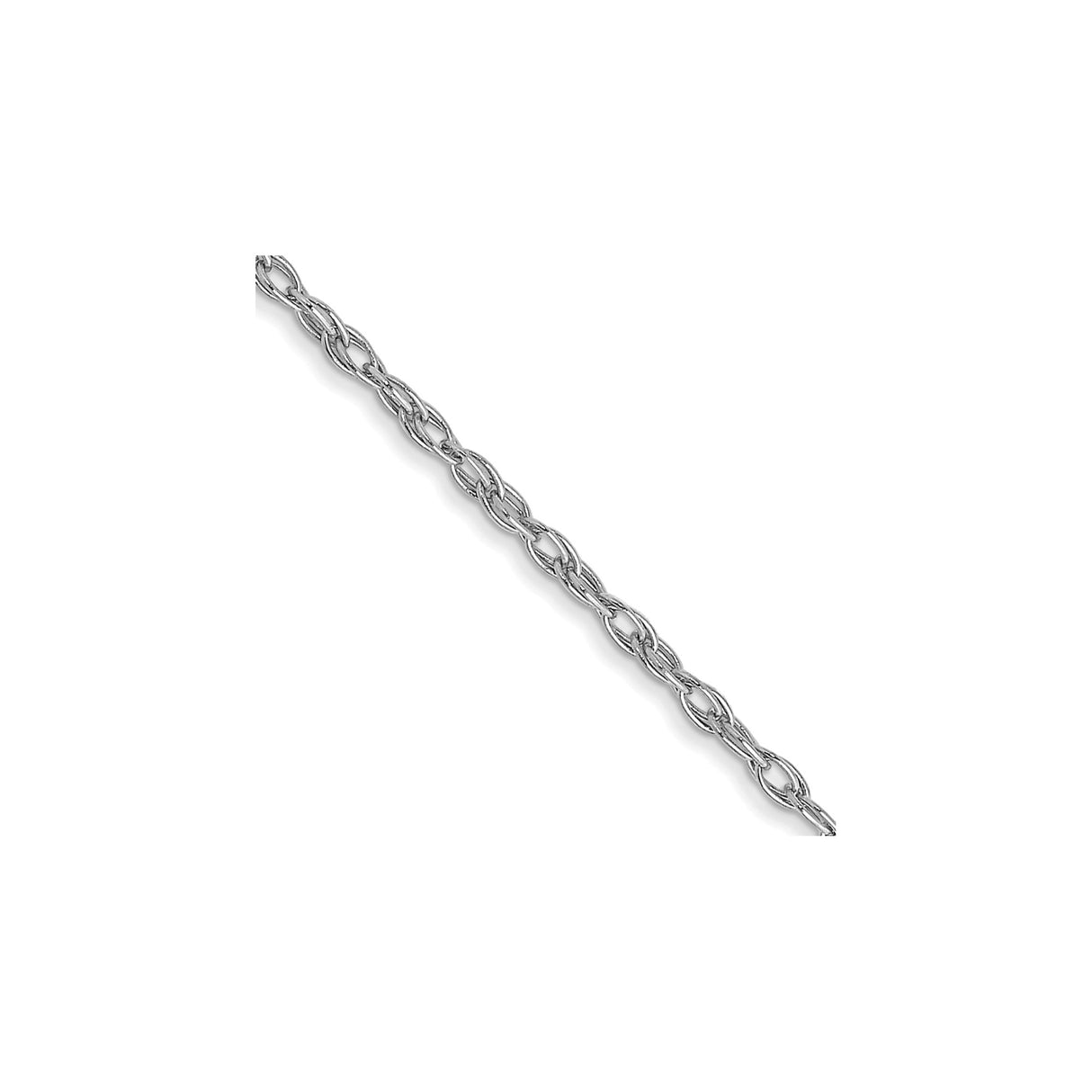 14K White Gold 1.35 mm Polished Chain Necklace, Solid detail view
