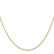 14K Yellow Gold 1.35 mm Polished Chain Necklace, Solid