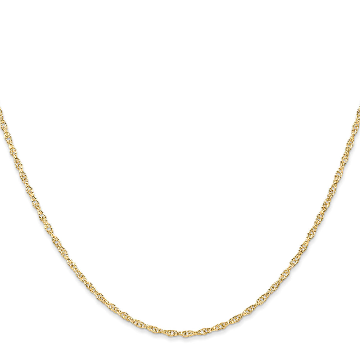 14K Yellow Gold 1.35 mm Polished Chain Necklace, Solid