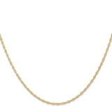 14K Yellow Gold 1.35 mm Polished Chain Necklace, Solid