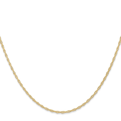 14K Yellow Gold 1.35 mm Polished Chain Necklace, Solid