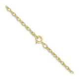 14K Yellow Gold 1.35 mm Polished Chain Necklace, Solid alternate angle