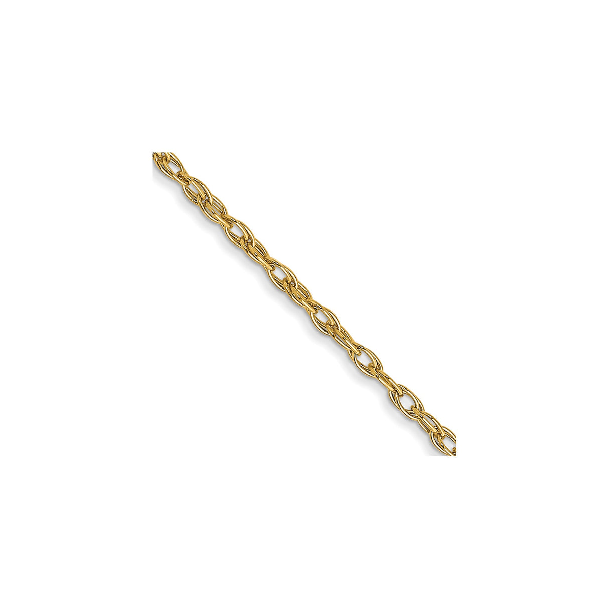 14K Yellow Gold 1.35 mm Polished Chain Necklace, Solid detail view