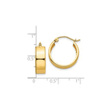 10k Yellow Gold Hoop Earrings, Classic Polished Medium Hoops with Hinged Closure, Unisex Design