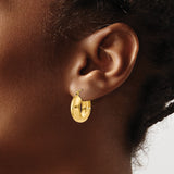 10k Yellow Gold Hoop Earrings, Bold Polished Thick Hoops with Hinged Back for Women