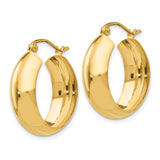 10k Yellow Gold Hoop Earrings, Polished Finish, Latch-Back Closure, Minimalist Everyday Design