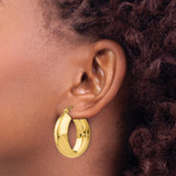 10k Yellow Gold Hoop Earrings, Polished Finish, Latch-Back Closure, Minimalist Everyday Design