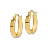 10k Yellow Gold Hoop Earrings, Classic Polished Tube Style, Lightweight Minimalist Design