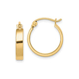10k Yellow Gold Hoop Earrings, Classic Polished Tube Style, Lightweight Minimalist Design
