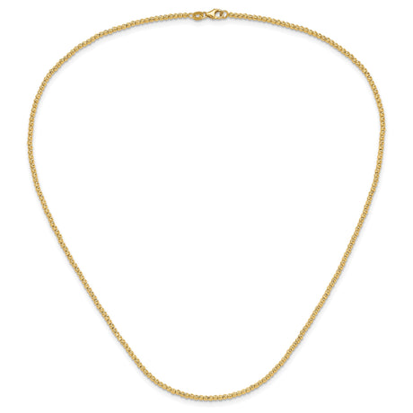 10K Yellow Gold 2 mm Polished Chain Necklace