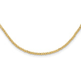 10K Yellow Gold 2 mm Polished Chain Necklace alternate angle