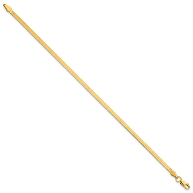10K Yellow Gold 2.5 mm Herringbone Chain Bracelet, Polished