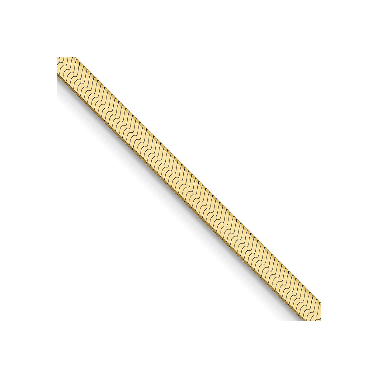 10K Yellow Gold 2.5 mm Herringbone Chain Necklace, Polished detail view