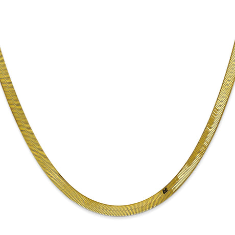 10K Yellow Gold 4 mm Herringbone Chain Necklace, Polished