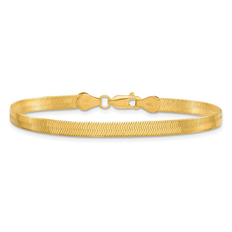 10K Yellow Gold 4 mm Herringbone Chain Bracelet, Polished