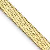 10K Yellow Gold 4 mm Herringbone Chain Necklace, Polished detail view