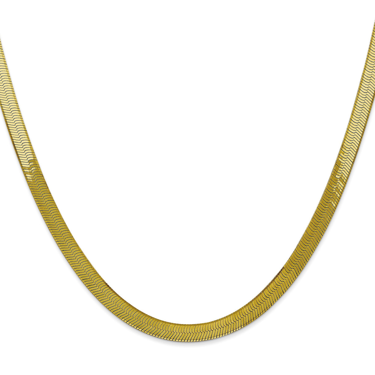 10K Yellow Gold 5 mm Herringbone Chain Necklace, Polished