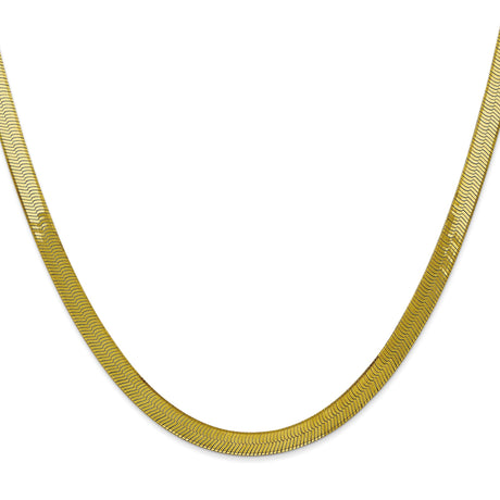10K Yellow Gold 5 mm Herringbone Chain Necklace, Polished