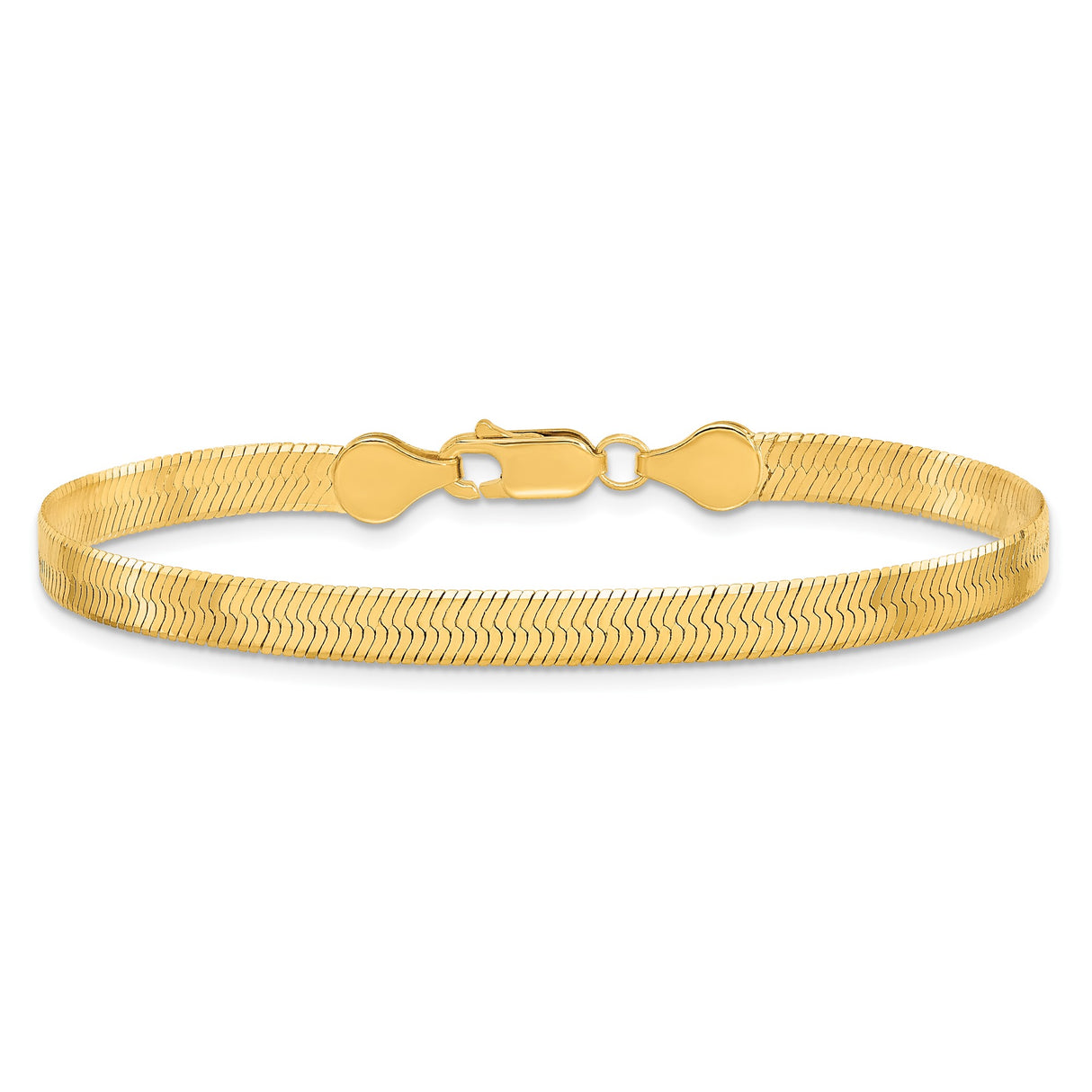 10K Yellow Gold 5 mm Herringbone Chain Bracelet, Polished