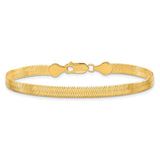 10K Yellow Gold 5 mm Herringbone Chain Bracelet, Polished