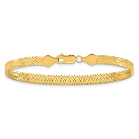 10K Yellow Gold 5 mm Herringbone Chain Bracelet, Polished