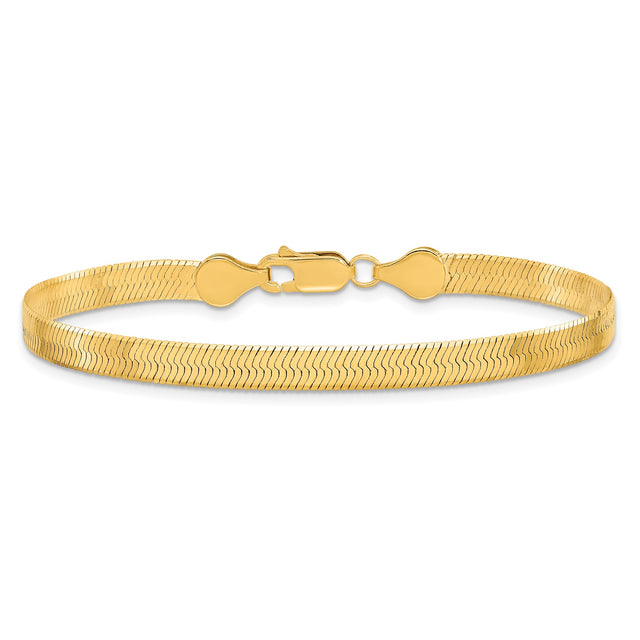 10K Yellow Gold 5 mm Herringbone Chain Bracelet, Polished