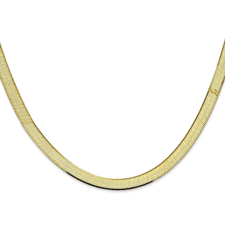 10K Yellow Gold 5.5 mm Herringbone Chain Necklace, Polished