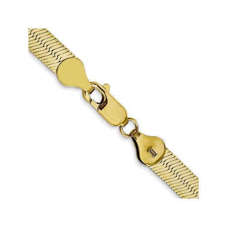10K Yellow Gold 5.5 mm Herringbone Chain Necklace, Polished alternate angle
