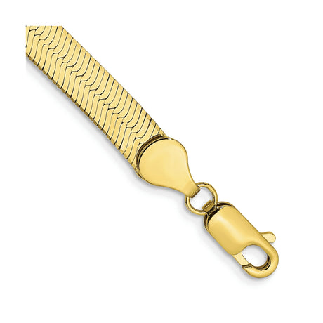 10K Yellow Gold 5.5 mm Herringbone Chain Bracelet, Polished alternate angle