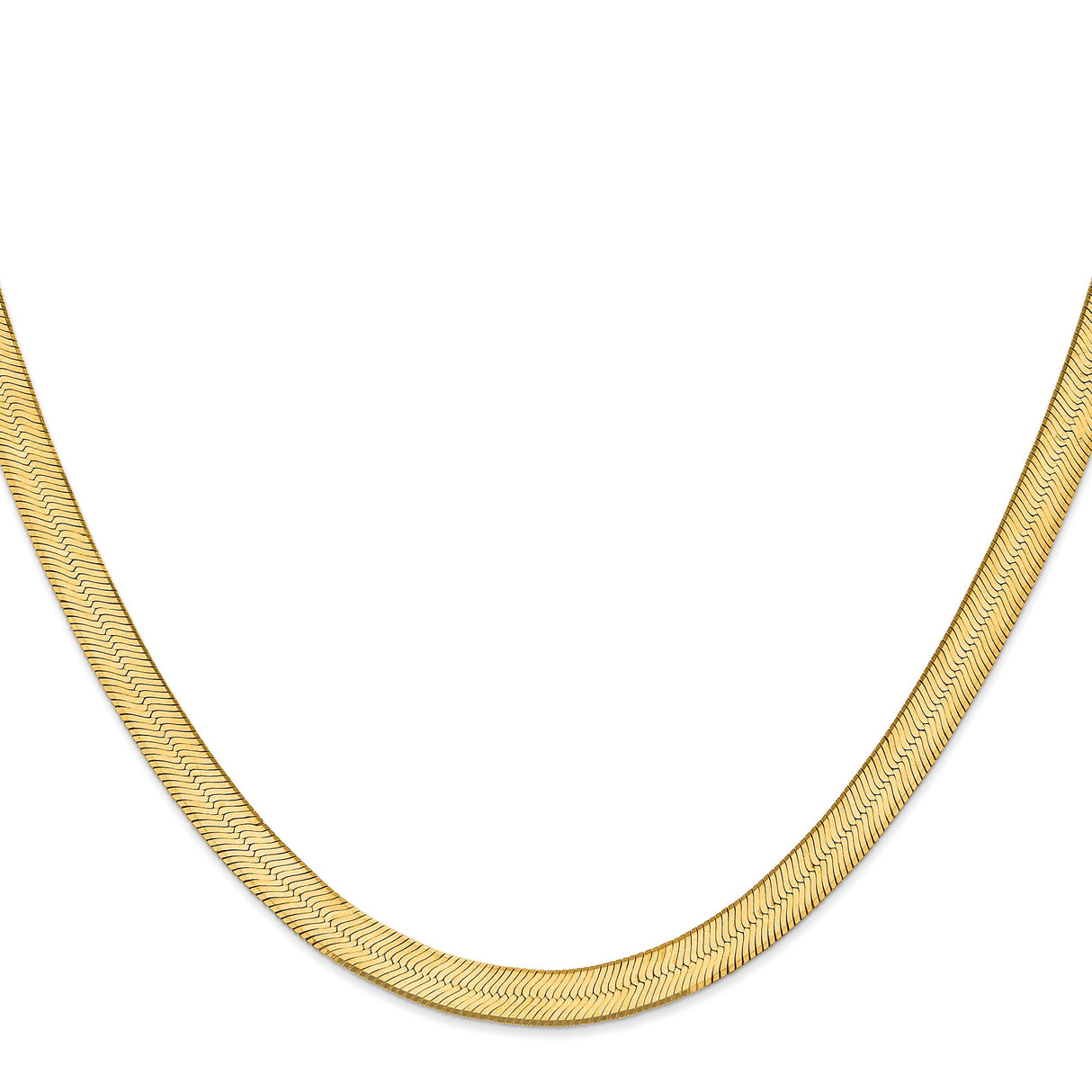10K Yellow Gold 6.5 mm Herringbone Chain Necklace, Polished