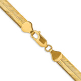 10K Yellow Gold 6.5 mm Herringbone Chain Necklace, Polished alternate angle