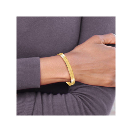 10K Yellow Gold 6.5 mm Herringbone Chain Bracelet, Polished alternate angle