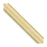 10K Yellow Gold 6.5 mm Herringbone Chain Necklace, Polished detail view