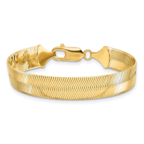 10K Yellow Gold 10 mm Herringbone Chain Bracelet, Polished