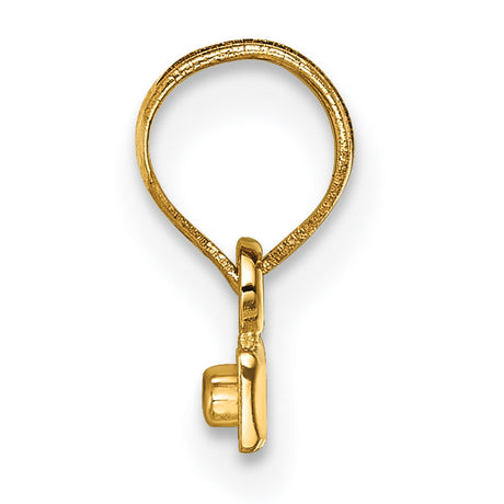 10k Yellow Gold T-Bar Pendant with Scalloped Design, Polished Minimalist Charm